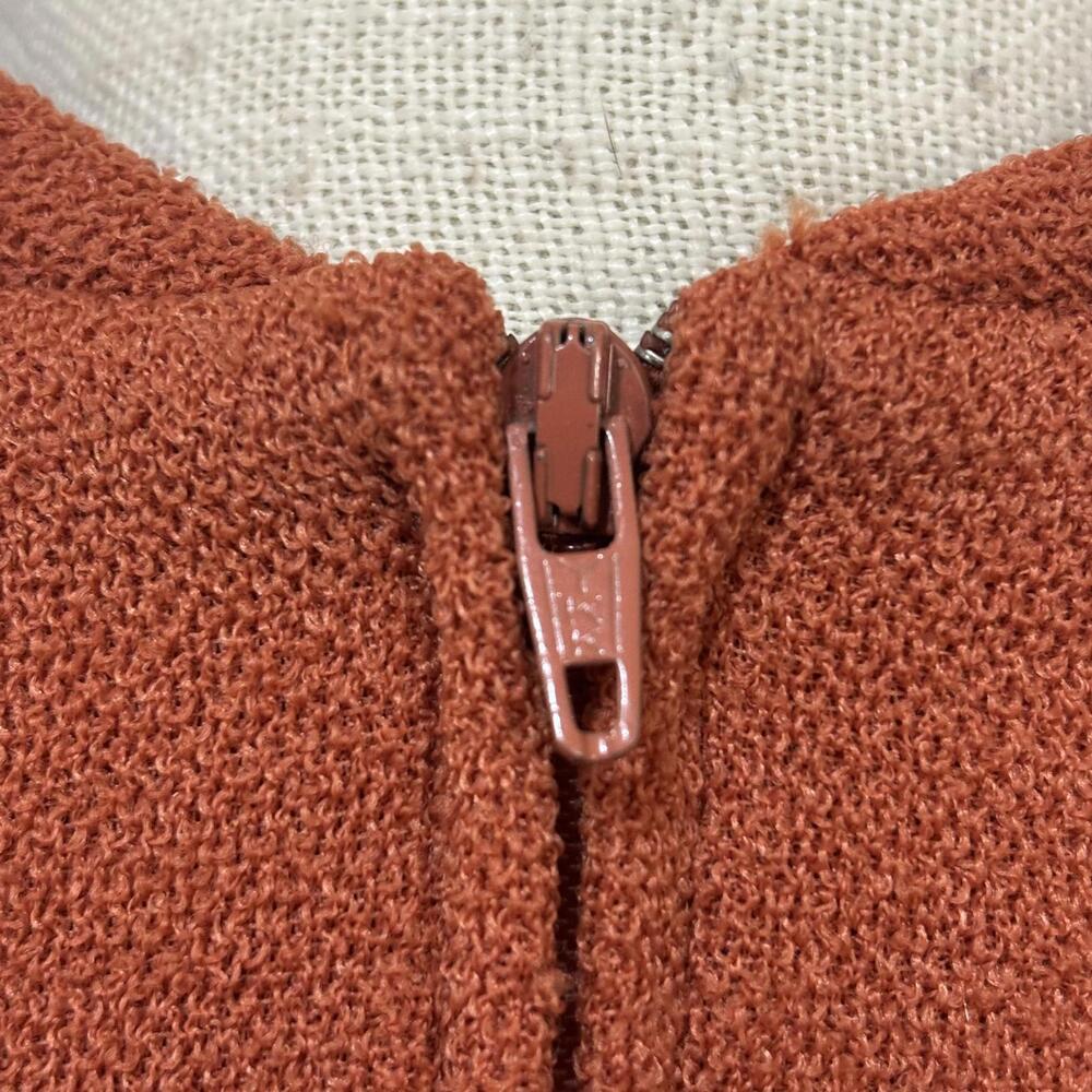 Vtg 60s Henry Lee burnt orange polyester midi dress - Picture 5 of 9